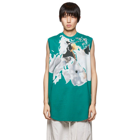 JULIUS 868CPM2 Viridian / Stan Graphic Sleeve Less Tops